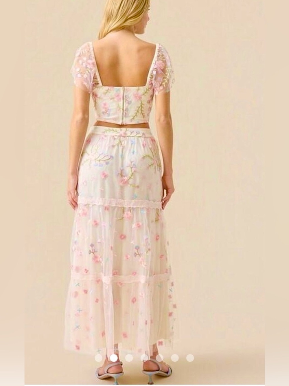 Altar'd State Ambrose White Floral Embroidered Maxi Skirt - Picture 2 of 11